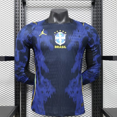 1:1 Pressed Line S-3XL Brazil Away Long Sleeve