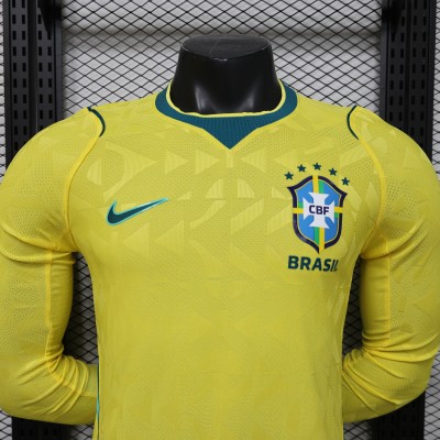 2026 S-3XL Stitched Edition Brazil Home Long Sleeve